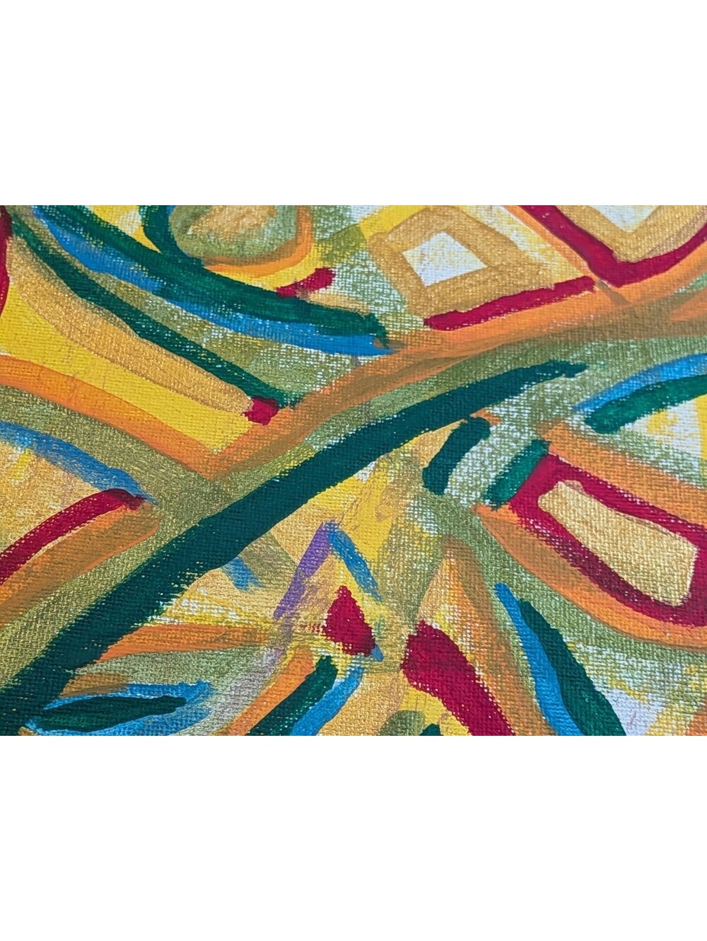 Original Abstract Canvas Painting Colorful Scribble Modern Wall Art